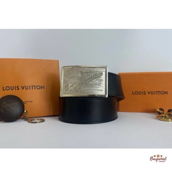 Authentic Louis Vuitton Black Leather Infini Ceinture Jeans Belt Size 100/40 - Picture 12 of 13
